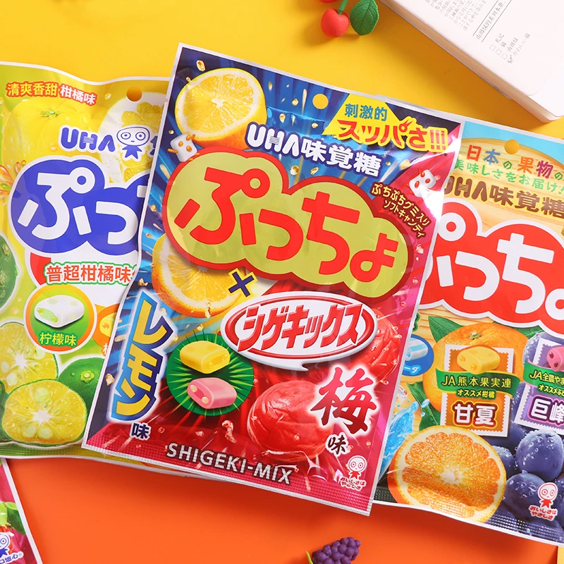 日本进口悠哈UHA什锦夹心软糖碳酸汽水超酸水果味觉糖果儿童零食