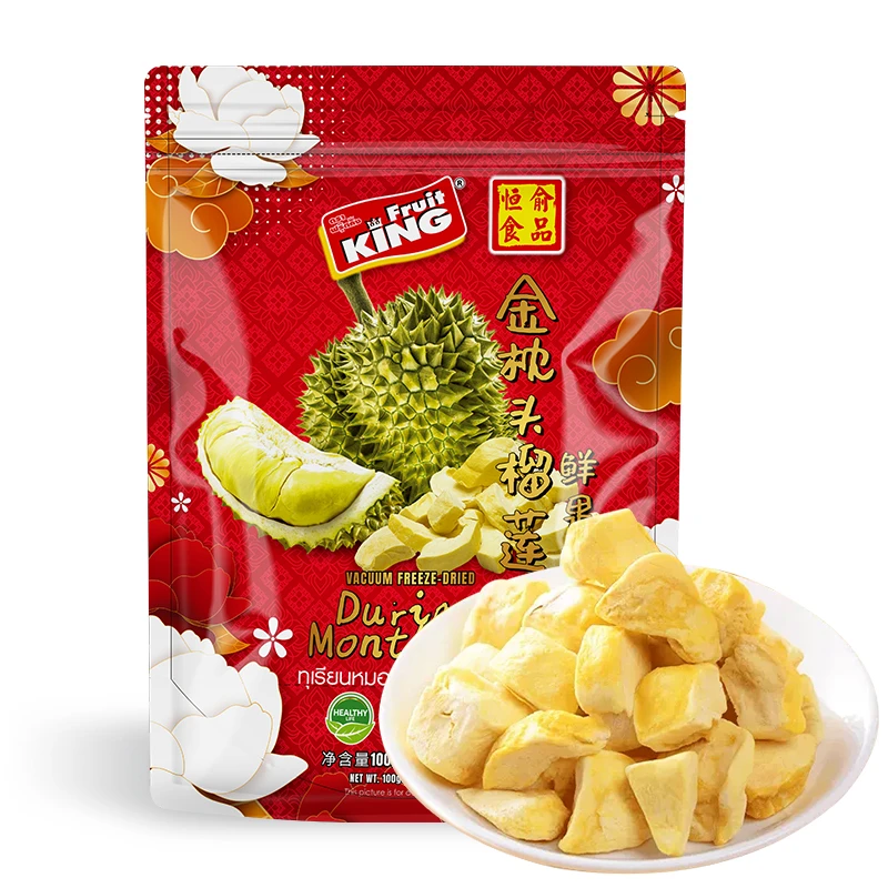 泰国进口Fruit KING金枕头榴莲干100%榴莲纯肉鲜果冻干袋装100g