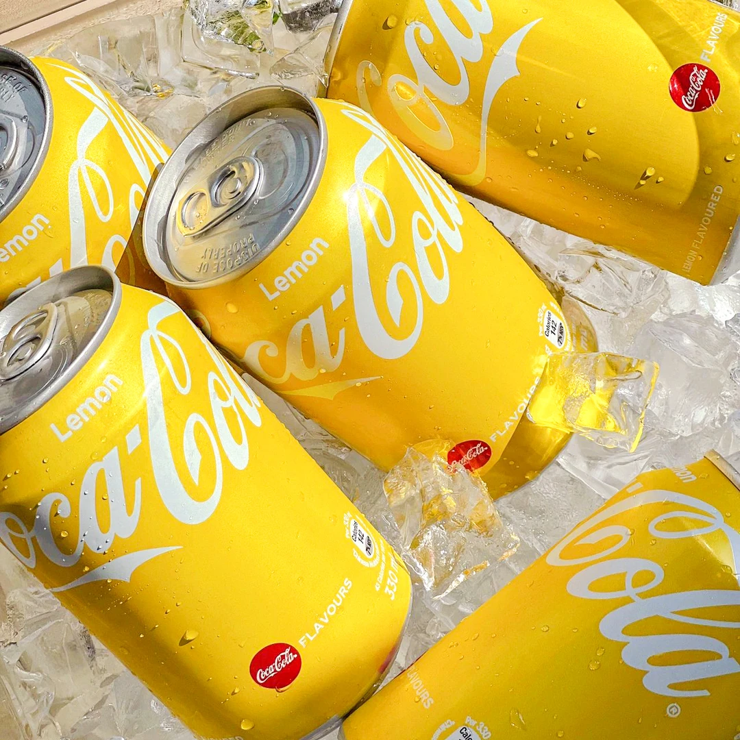 6瓶装/港版进口柠檬味可乐解腻饮品金罐网红碳酸汽水饮料330ml