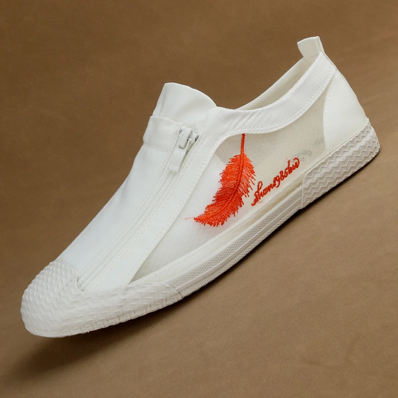 2025夏季网纱冰丝透气百搭潮流舒适爆款男士时尚休闲一脚蹬板鞋