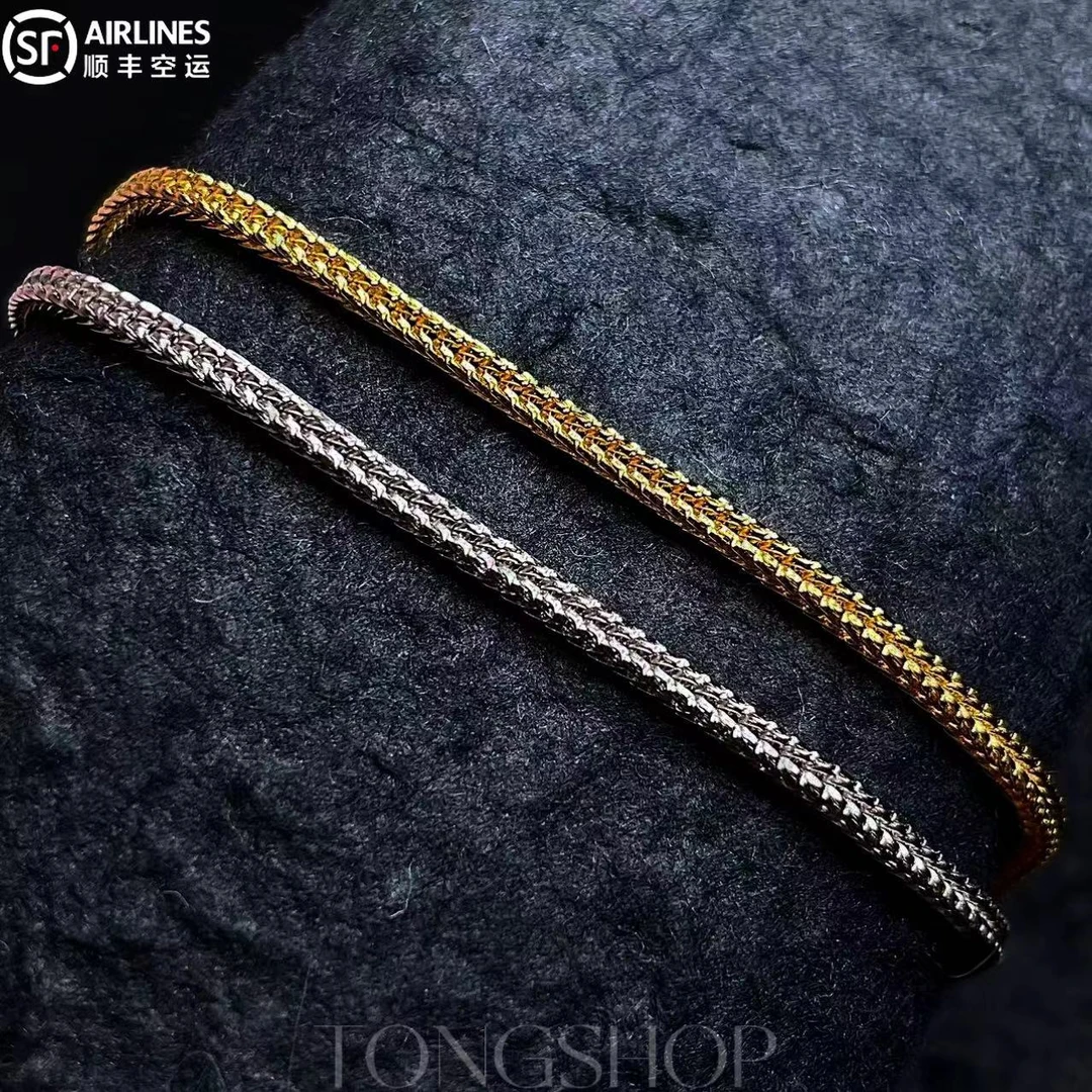 链子925银 TONGSHOP 925银2.5mm四方链基础百搭素款非麻花蛇骨链