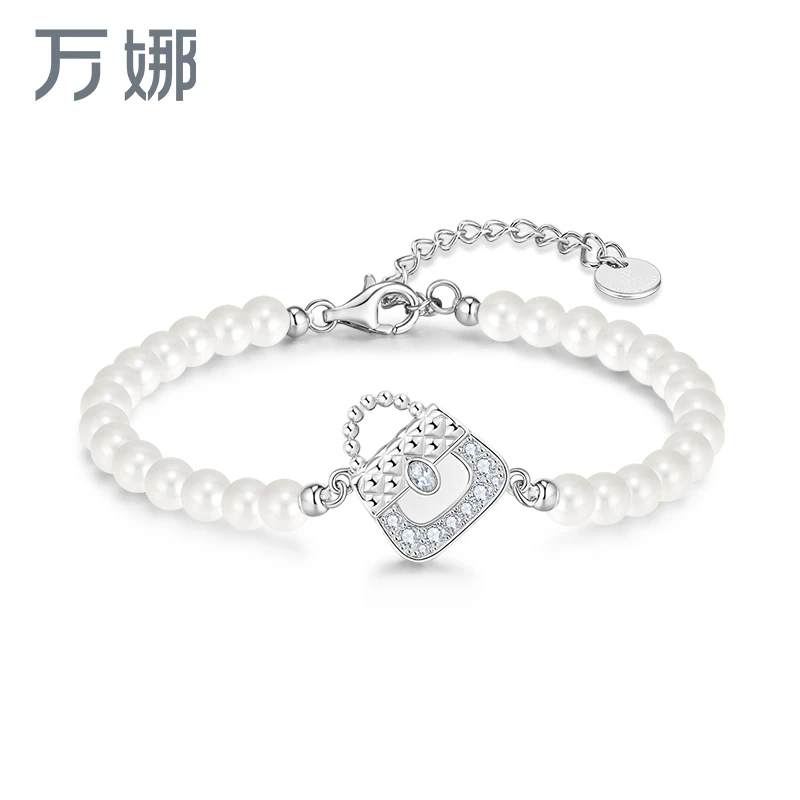 万娜 925银手链 小香包纯银手链女生款轻奢小众生日礼物送女友