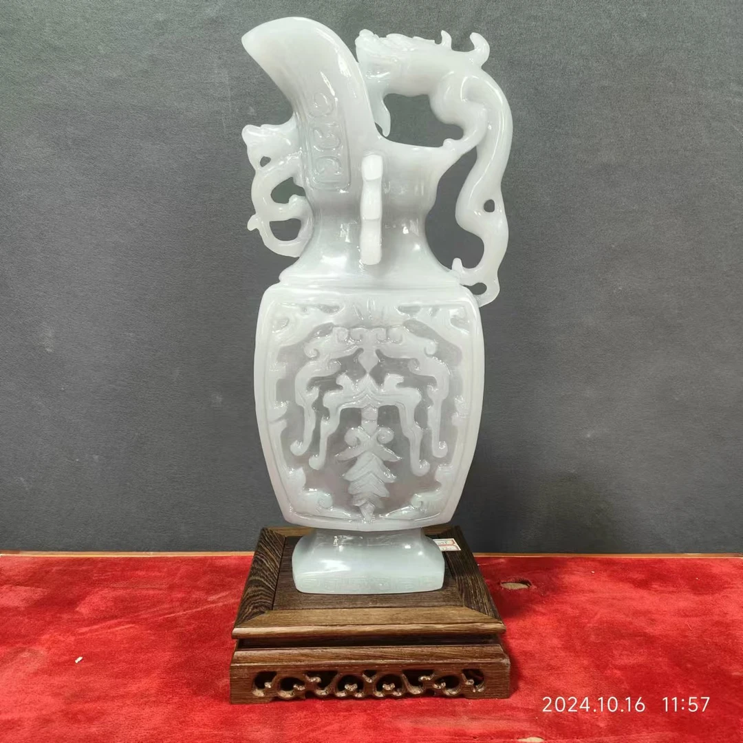 玄关博古架摆放送礼摆放水墨丹青大号摆设动物摆件手工雕刻书房