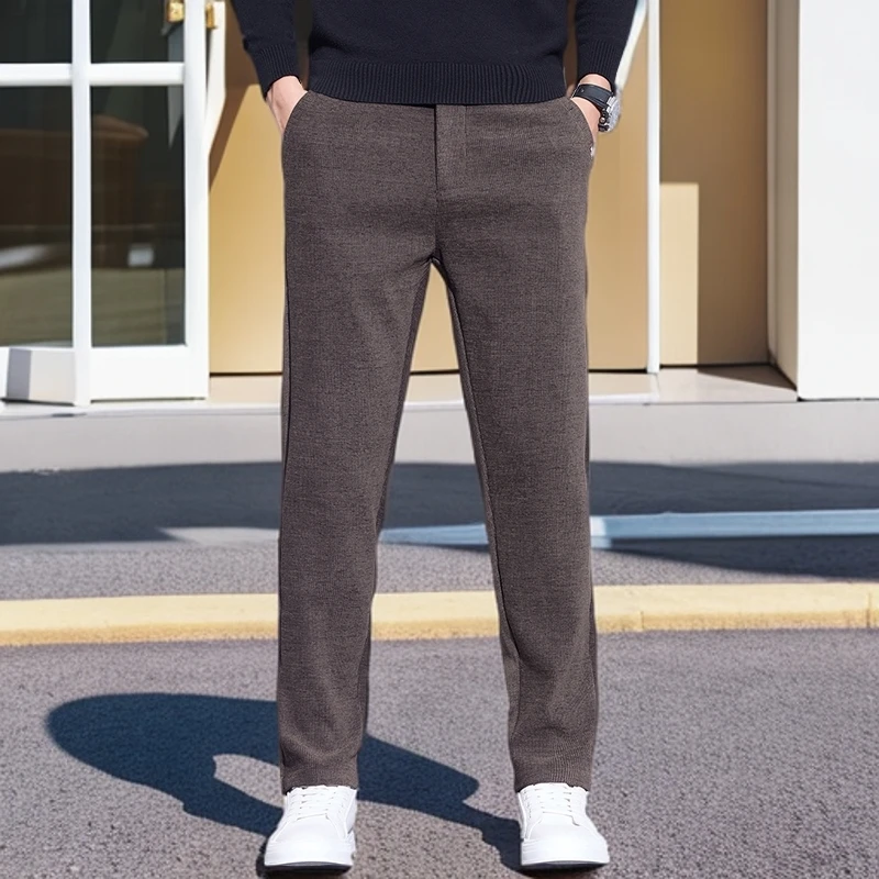 男士休闲裤春秋季宽松舒适直筒裤男2024新款时尚商务弹力长裤子男