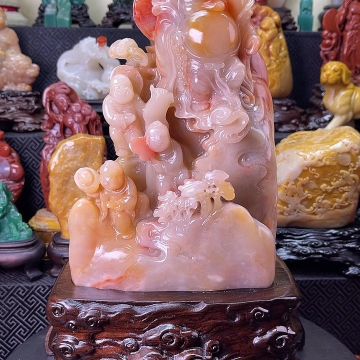 寿山石有福相伴摆件
