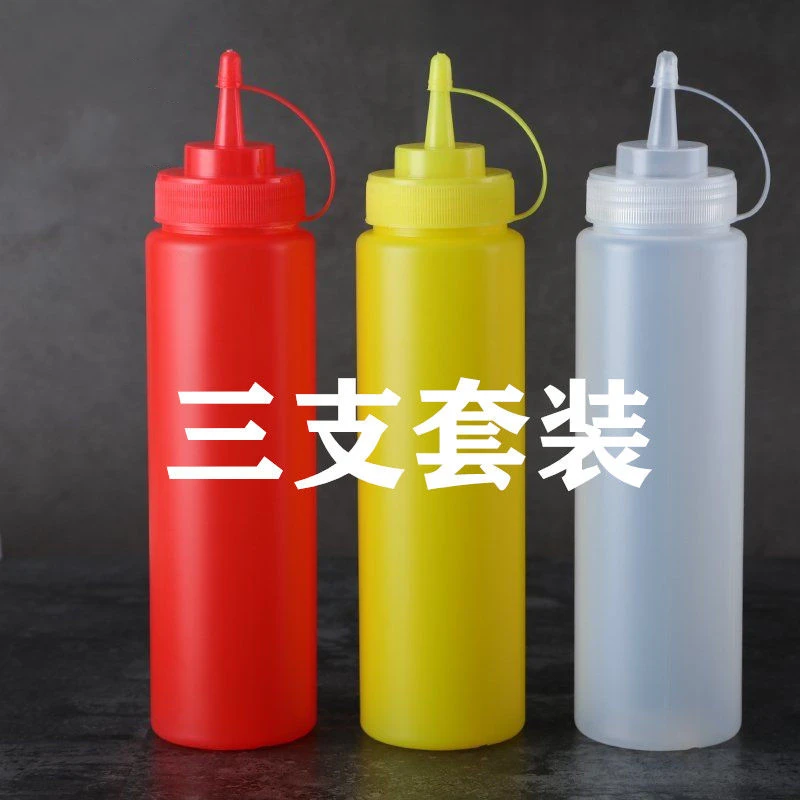 食品级酱料瓶番茄沙拉酱塑料尖嘴挤压式挤壶商用油壶家用酱汁挤酱
