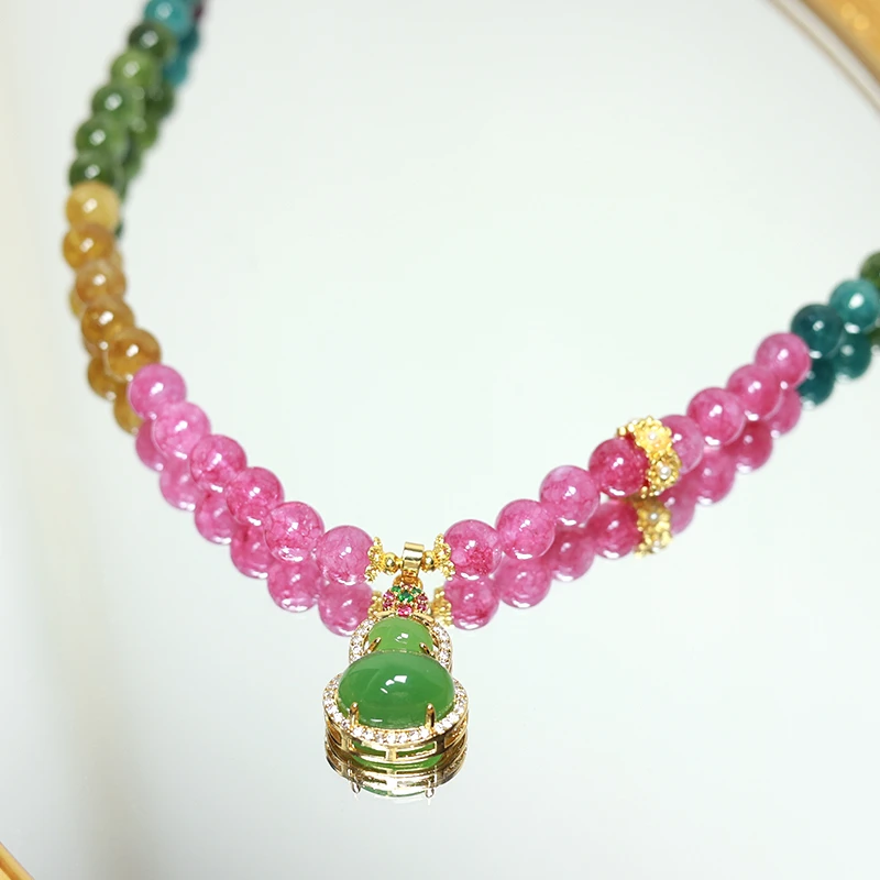 天然碧玺三圈葫芦轻奢手链 多样性发一 H2809