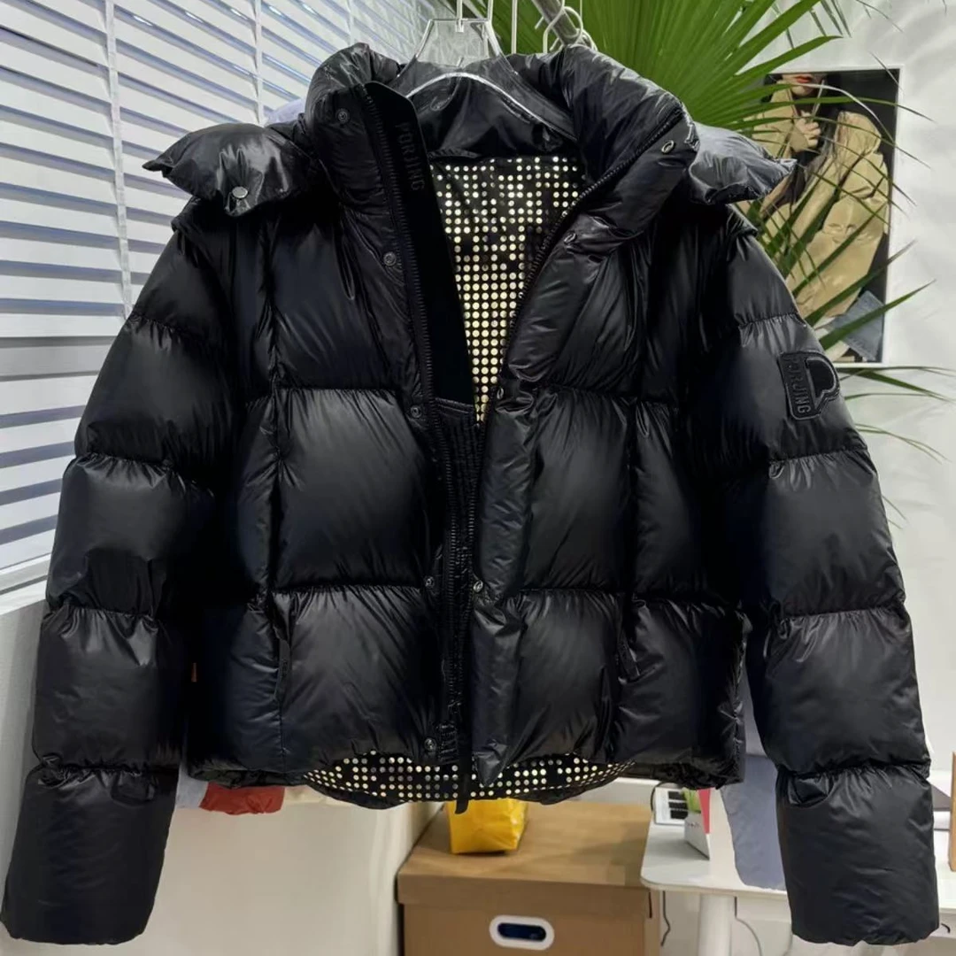 新款短款黑金加厚宽松女面包服冬季外套