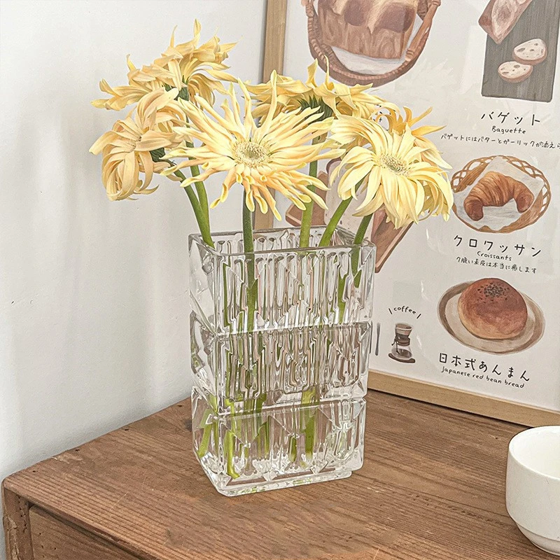 北欧ins高颜值轻奢摆件插花瓶璀璨卢梭花瓶插花花瓶厚重水晶花瓶