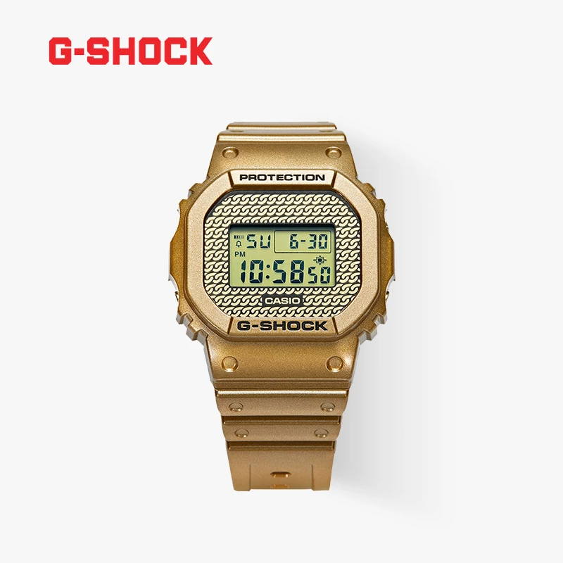 Casio/卡西欧 GOLD CHAIN嘻哈经典小方块复古潮流手表多功能腕表