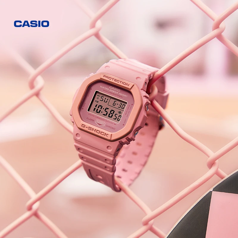 Casio/卡西欧潮流PINK定制礼盒款防水防震运动情侣女孩多功能手表