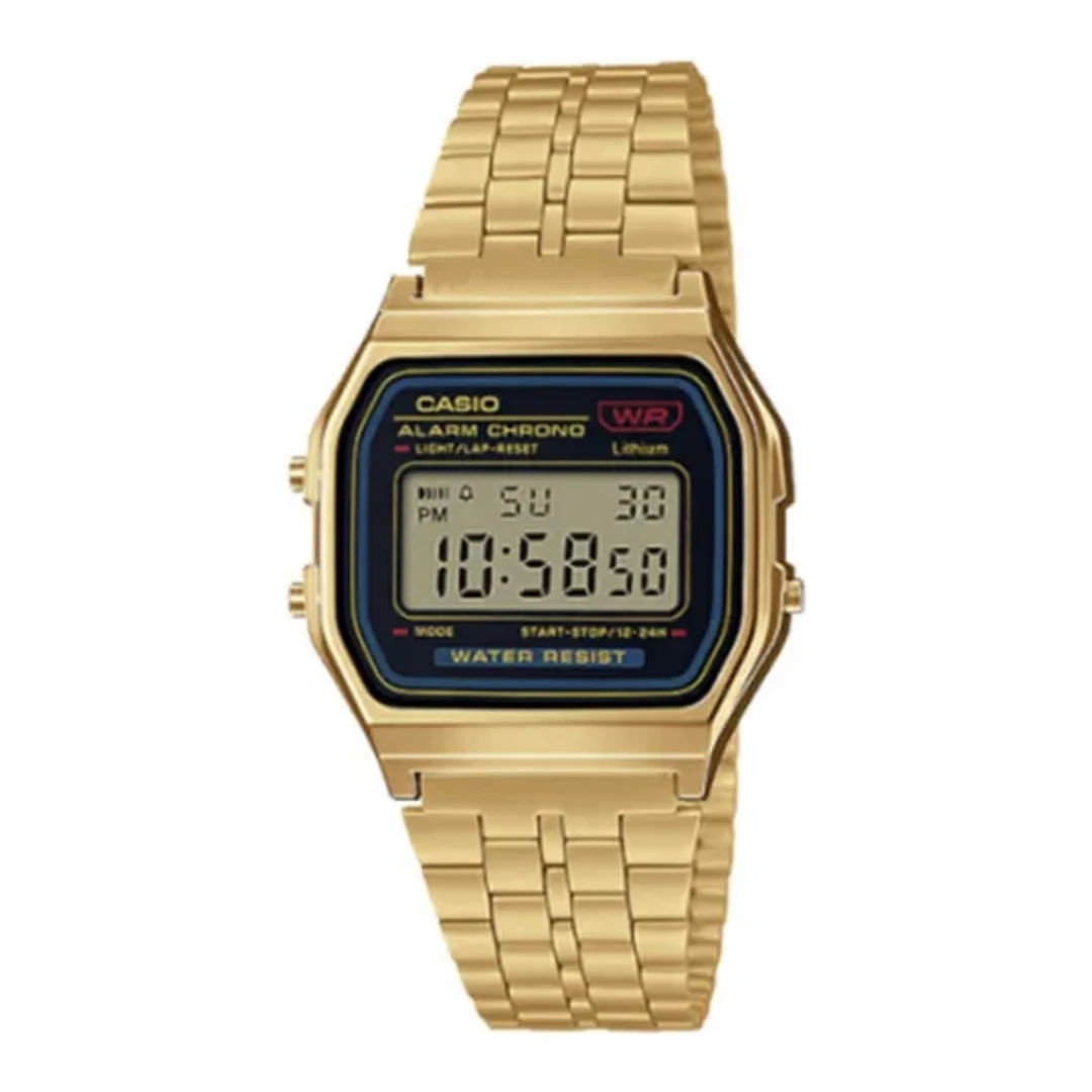 Casio/卡西欧复古小金表防水时尚潮流石英方块A159W学生电子手表