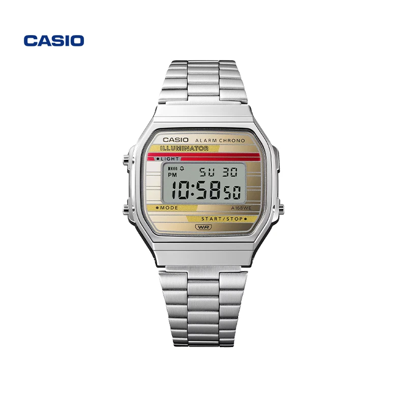 Casio/卡西欧跨越，复古典藏小金表防水时尚潮流石英方块男士A168