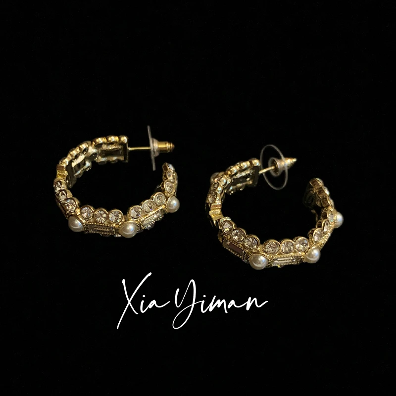 铜合金耳饰 【夏一曼】重工微镶耳环