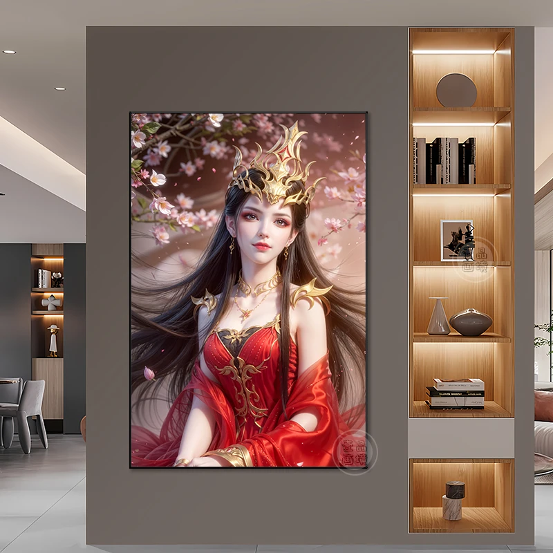 斗破苍穹美杜莎动漫挂画竖版女神电竞房间宿舍卧室沙发装饰画