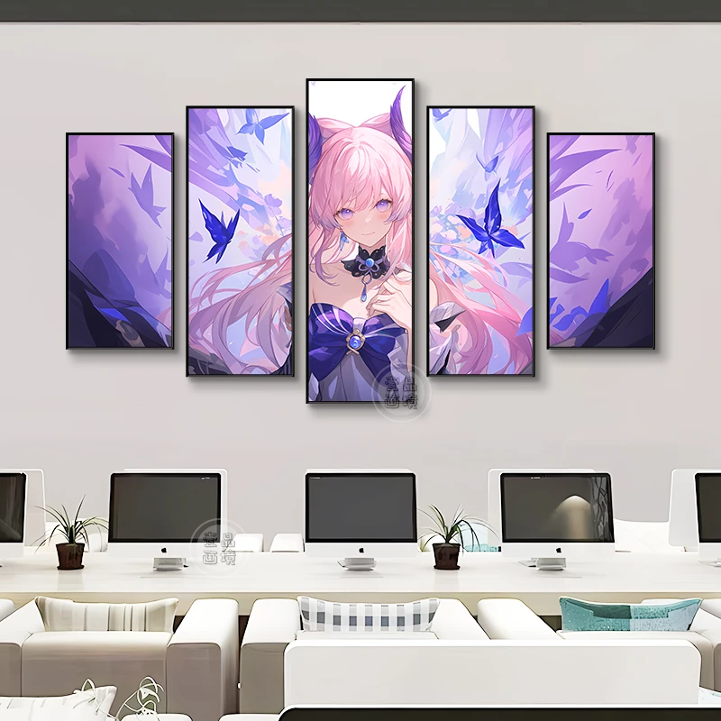 原神珊瑚宫心海五联动漫挂画高颜值网咖电竞酒店卧室客厅装饰画