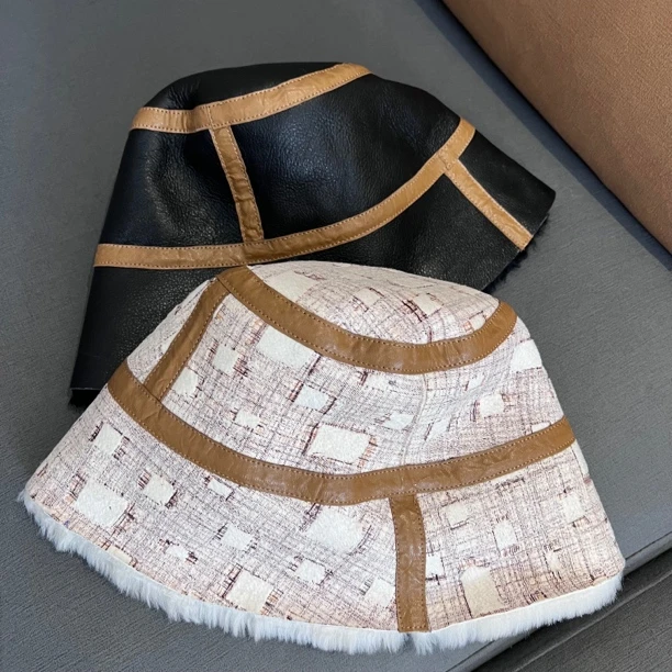 皮毛一体帽子渔夫帽