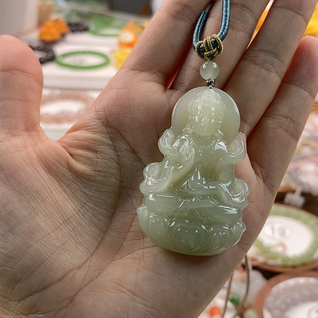 和田玉吊坠(不含链)未镶嵌1*7