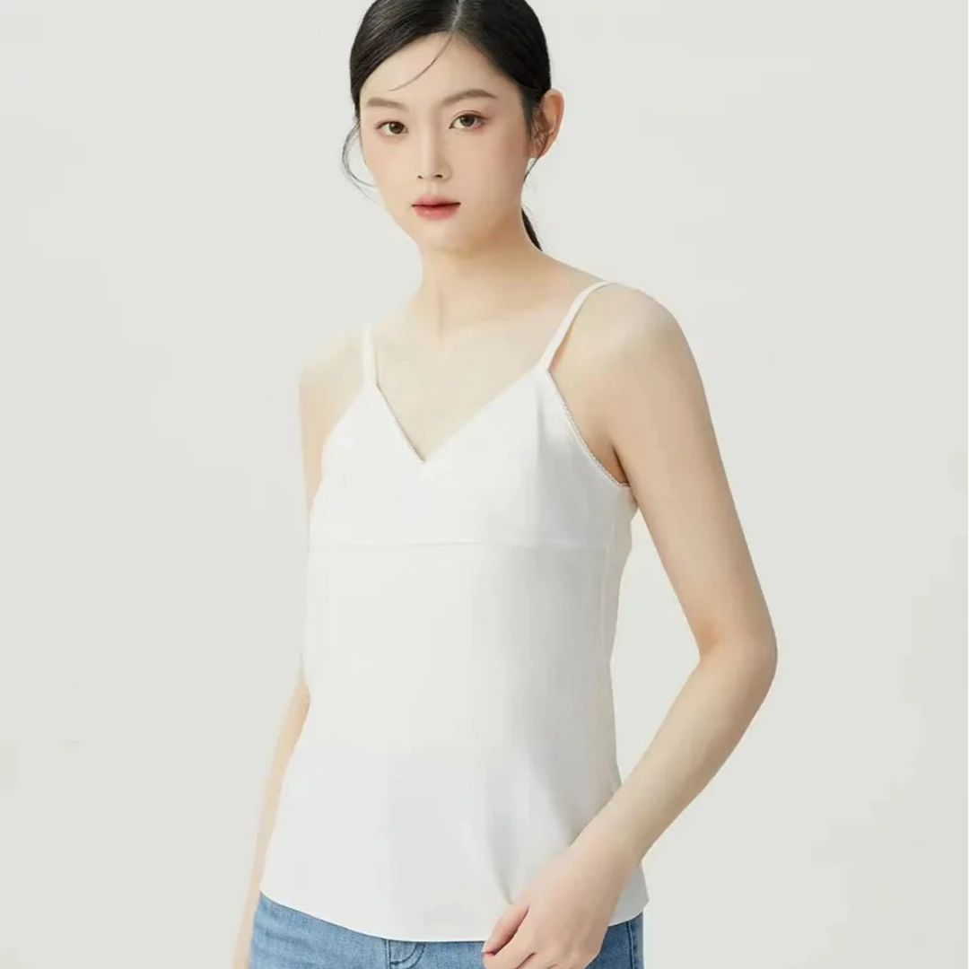 阿玛施AMASS【百搭王】时尚夏季纯色简约V领直身背心5301030