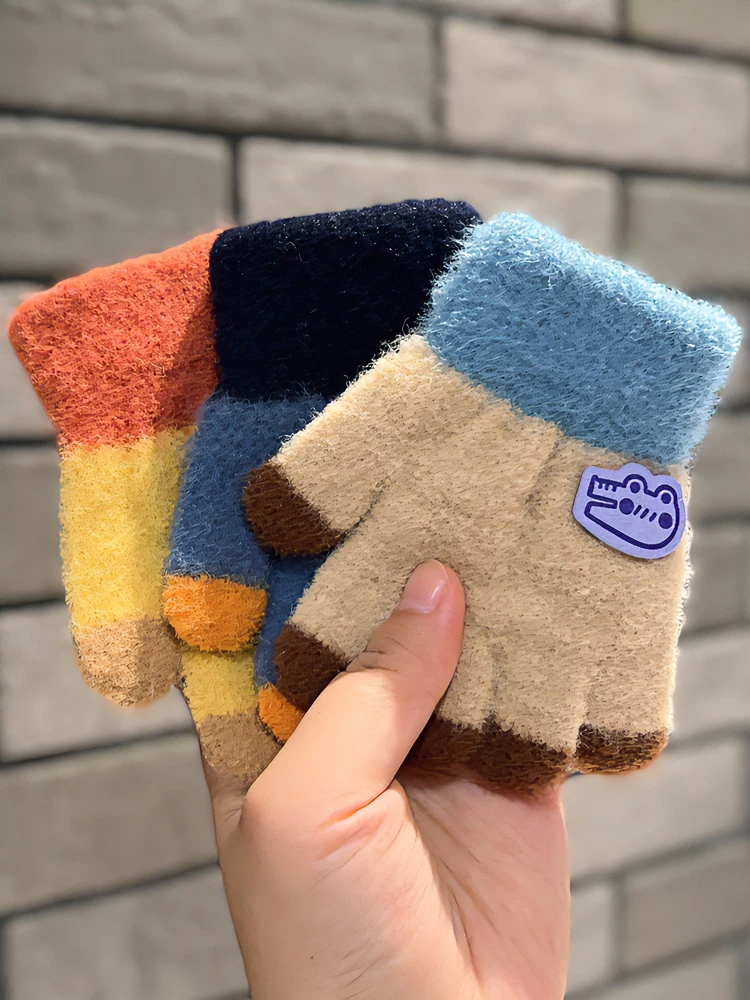 宝宝手套秋冬薄男女童0-3岁4可爱小五指分指时尚韩系防风保暖分指