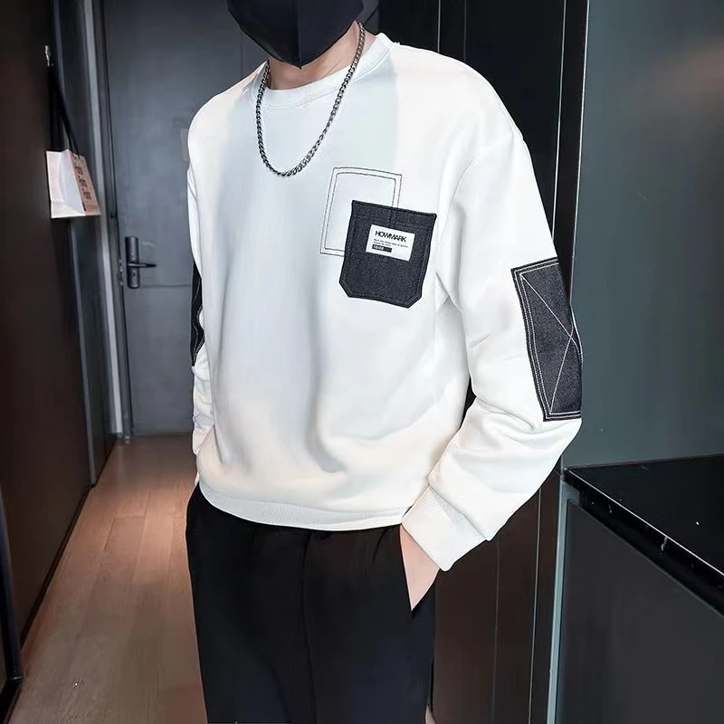 【晓东男装】春款男士休闲简约百搭套头长袖圆领卫衣男装1318