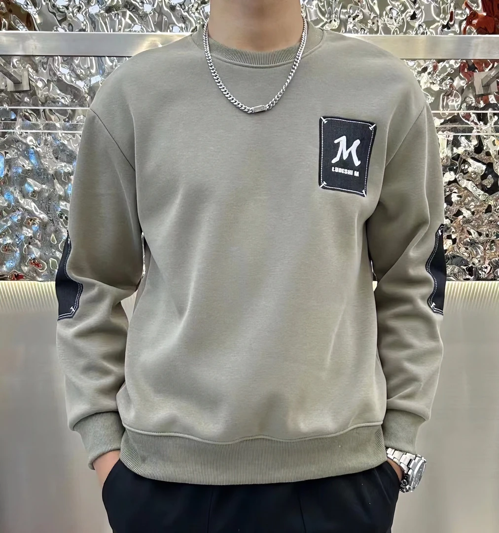 【晓东男装】春款男士休闲简约百搭套头宽松长袖圆领卫衣2658