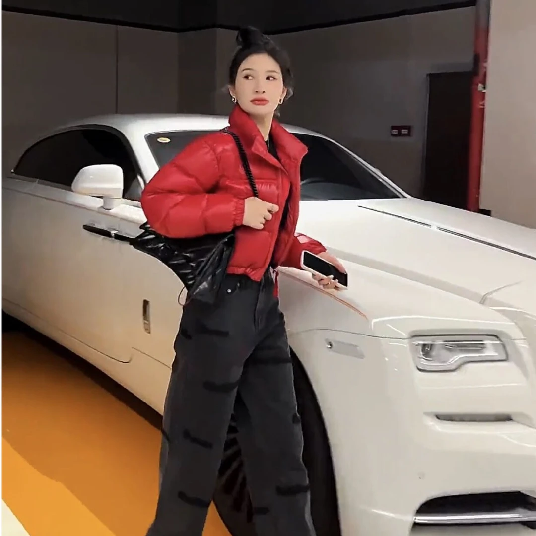 高级感女装2025年韩版百搭辣妹风时尚棉衣立领短款羽绒服棉服冬季