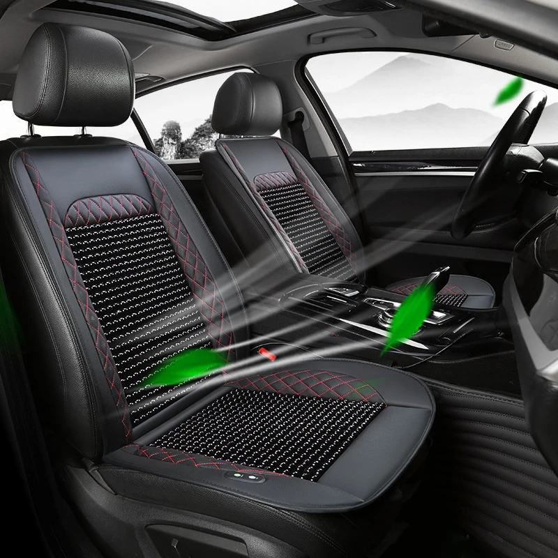 小额批发通风木珠吹风坐垫1224制冷散热风扇座垫凉垫汽车夏季坐垫