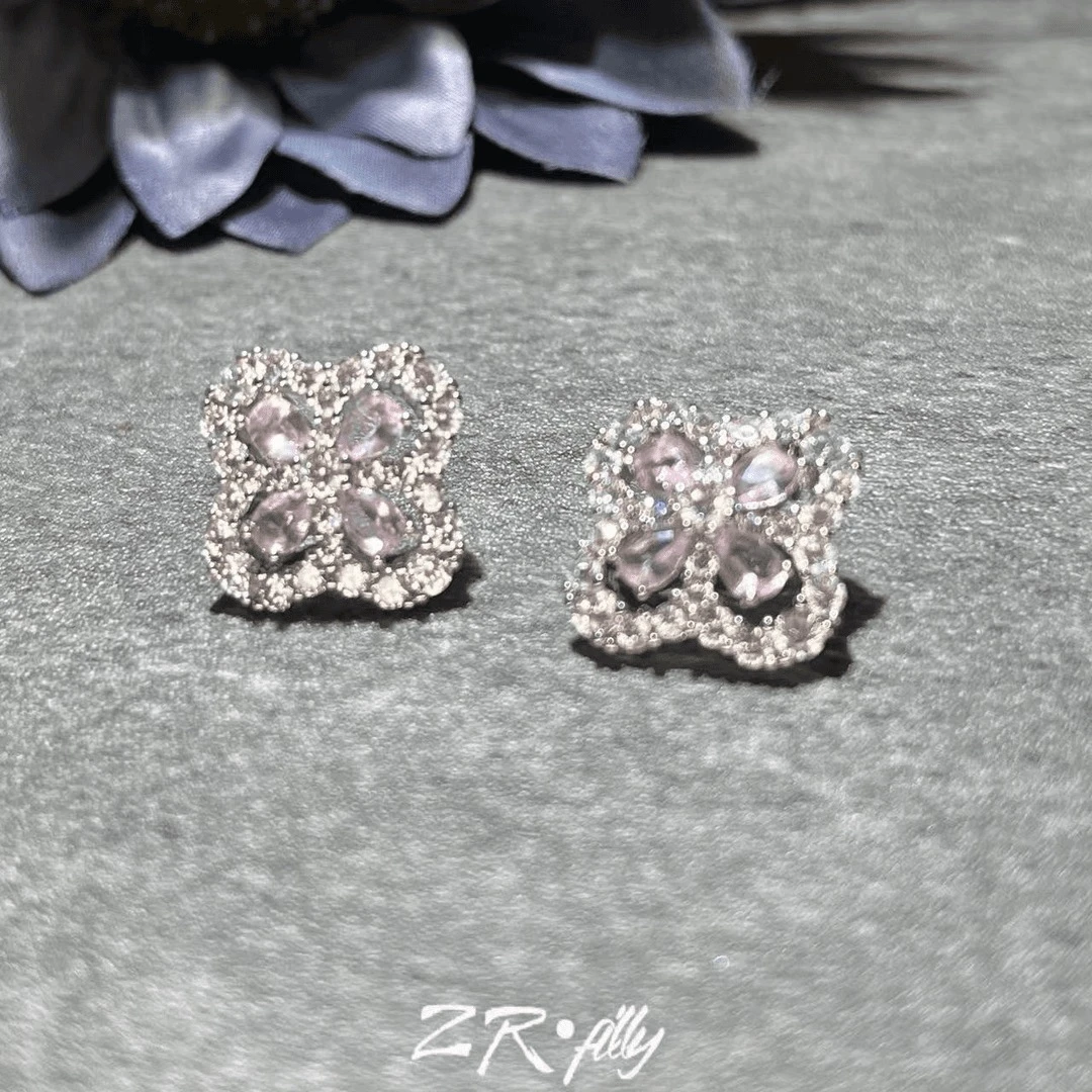 铜合金合成锆石耳饰 时尚精致轻奢百搭耳钉1910