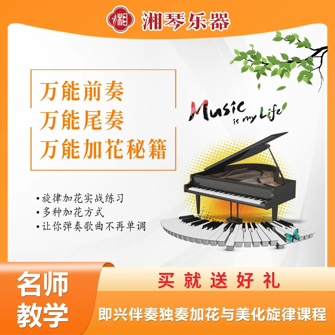 湘琴音乐钢琴加花课程线上零基础小白快速入门