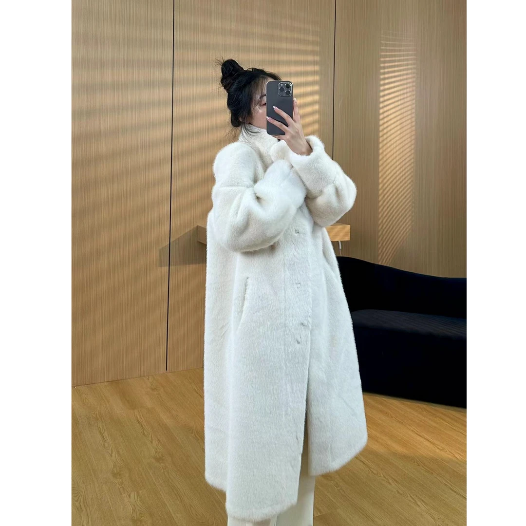 JiangJiang姜姜·冬季新款仿貂绒环保毛绒轻奢外套气质宽松大衣女