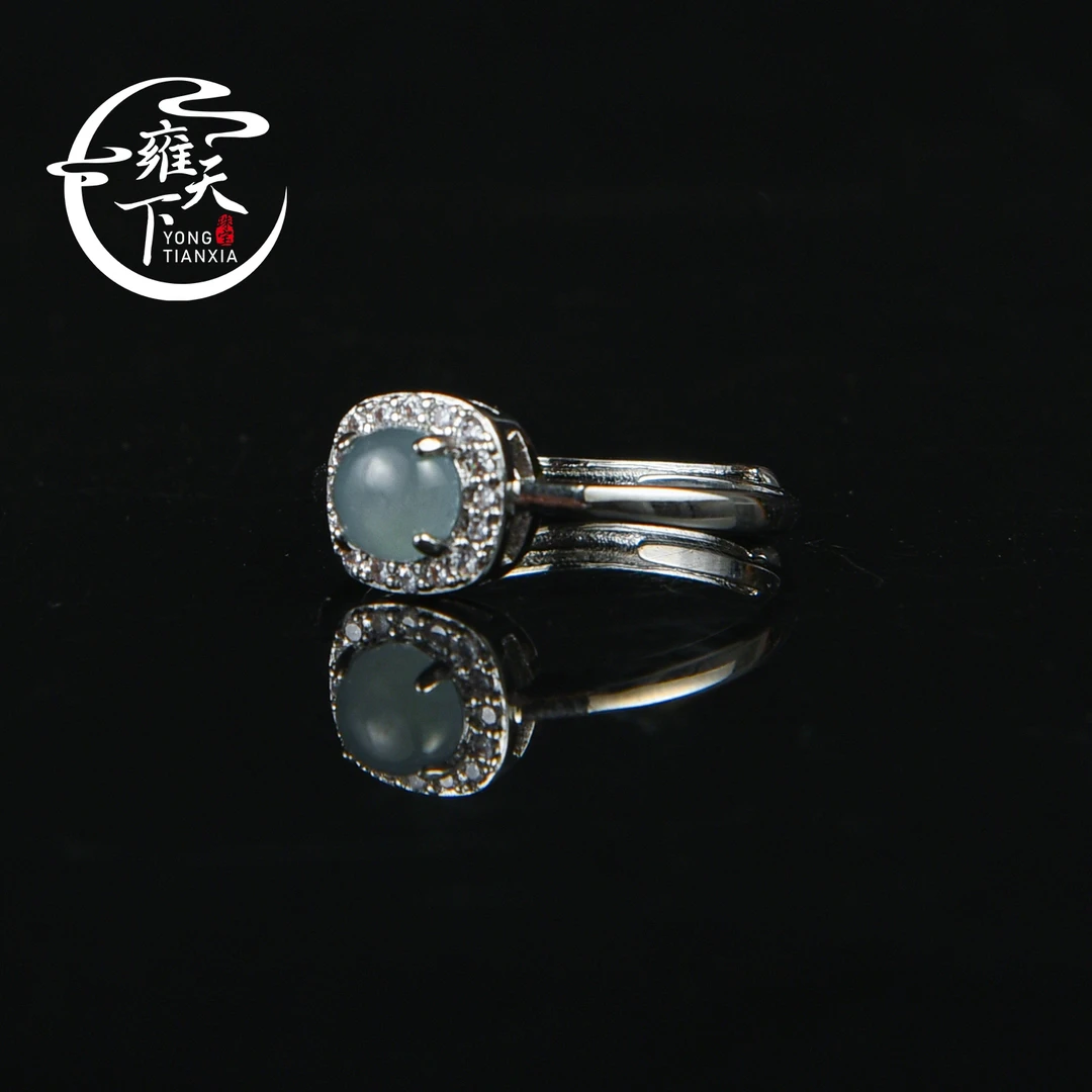 【雍天下】纯天然A货翡翠蛋面戒指s1多样性发一件