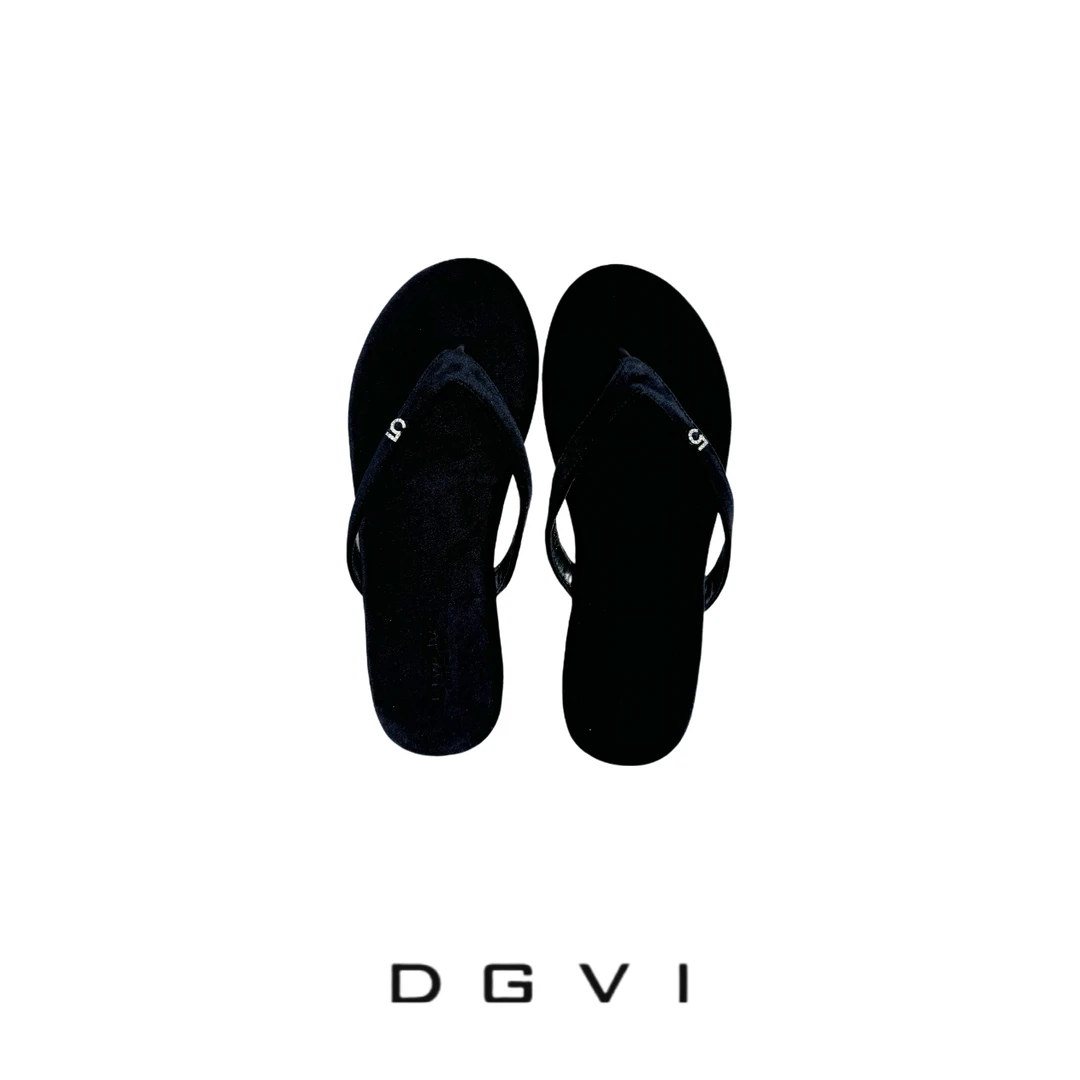 2024时尚简约舒适百搭丝绒夹脚休闲拖鞋