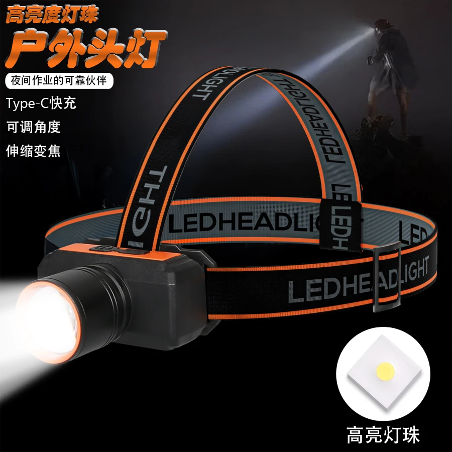 强光超亮头灯多功能户外强光远射头戴式头灯超轻长续航照明头灯