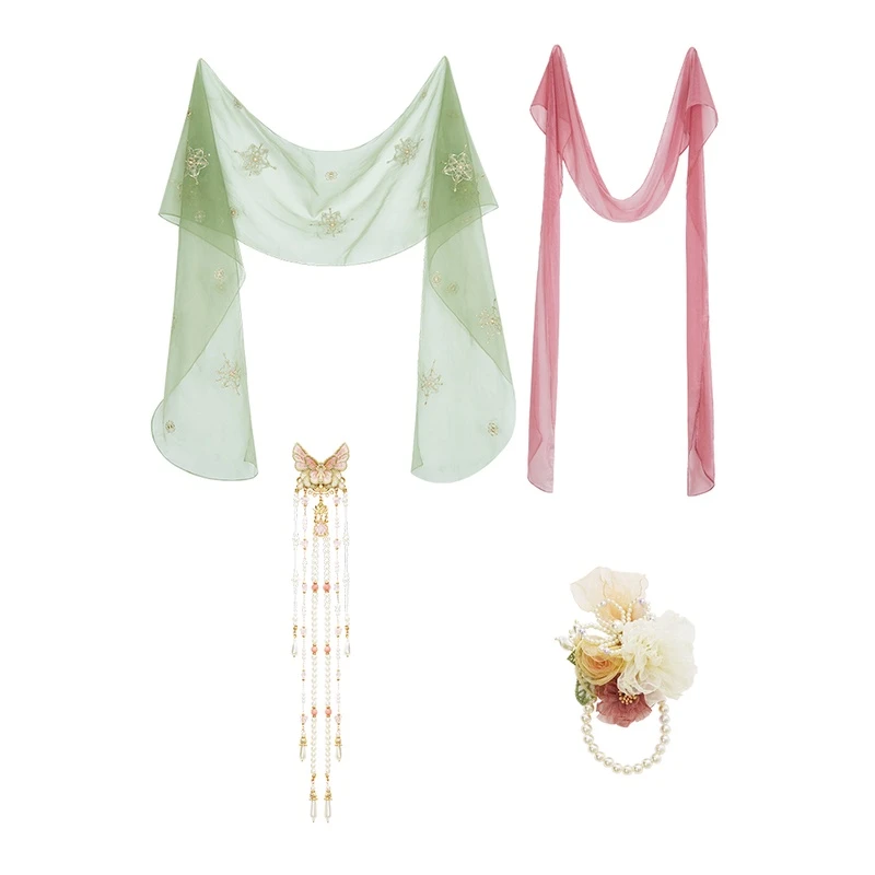 十三余小豆蔻儿[佩玉春风]春夏古风粉色团花刺绣汉服