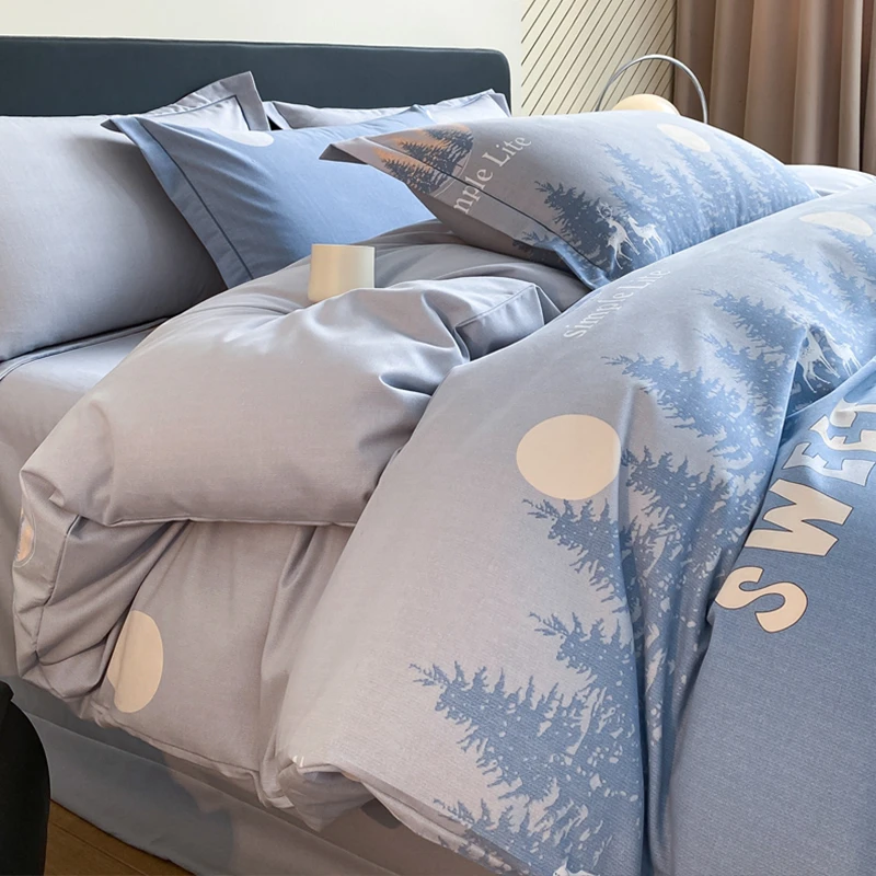 秋冬加厚纯棉磨毛四件套2024新款全棉被套床上用品床单三件套