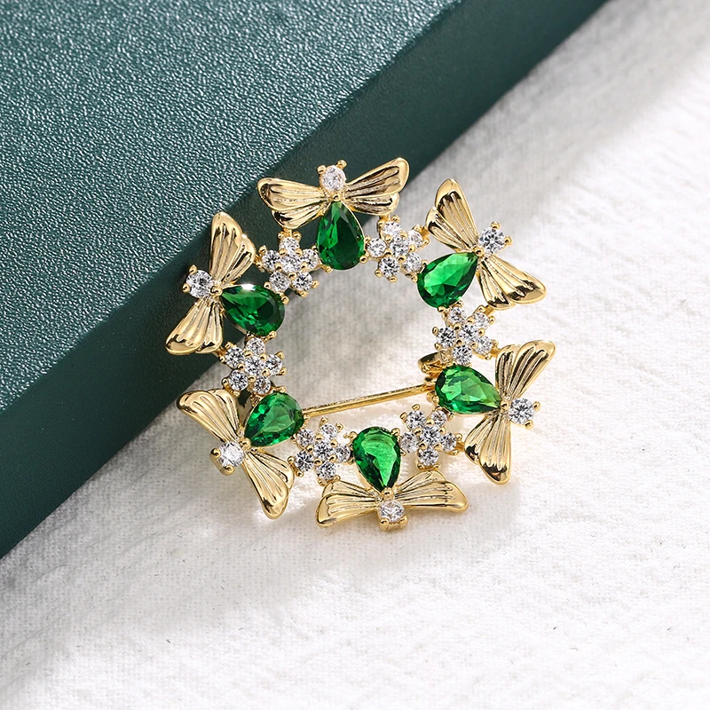 铜锆石胸针 胸针7021