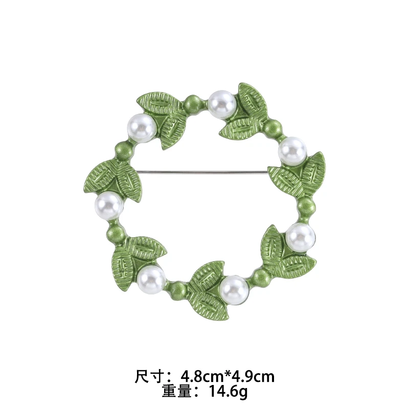 铜合金仿珍珠胸针 时尚百搭蓝色配饰胸针胸花  7347