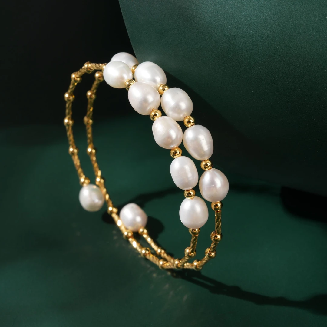 铜合金手镯 时尚金色双层缠绕手镯 JT-829