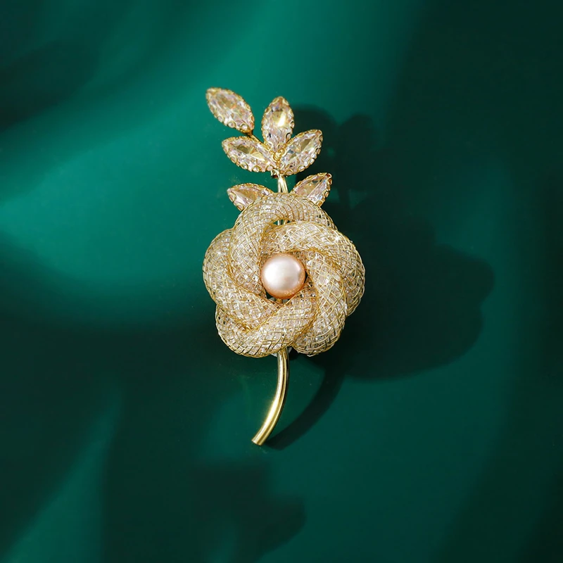 奢华金丝镂空玫瑰轻奢时尚优雅素款百搭4002