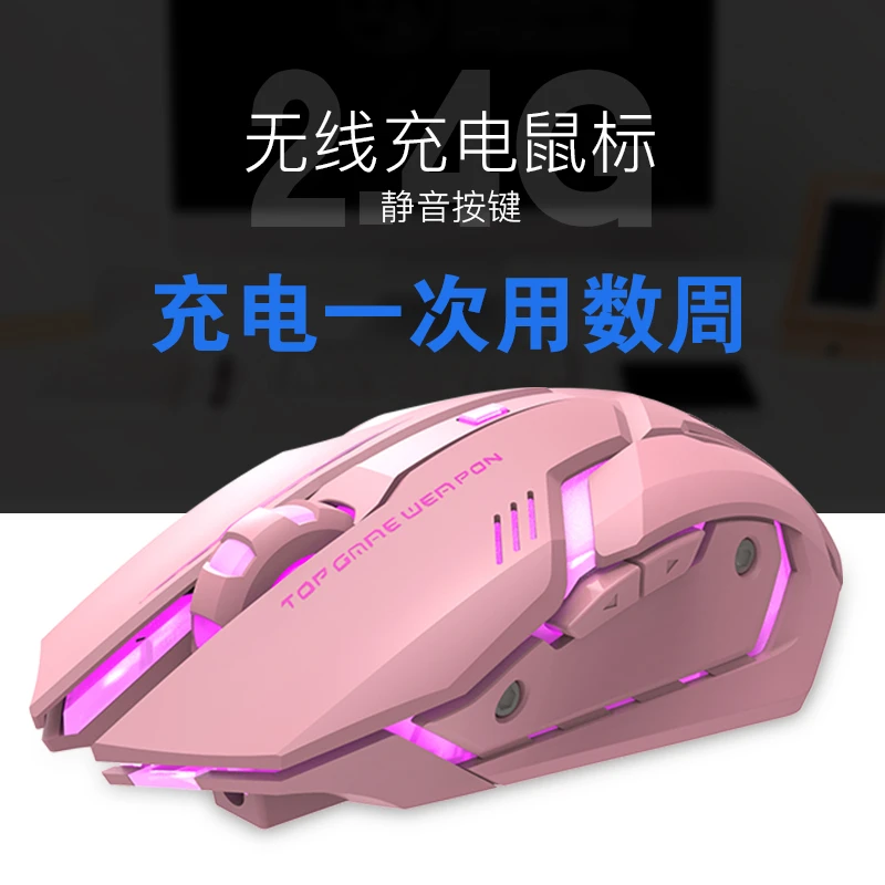 静音女生游戏充电式高颜值电竞电脑笔记本台式无线鼠标办公通用
