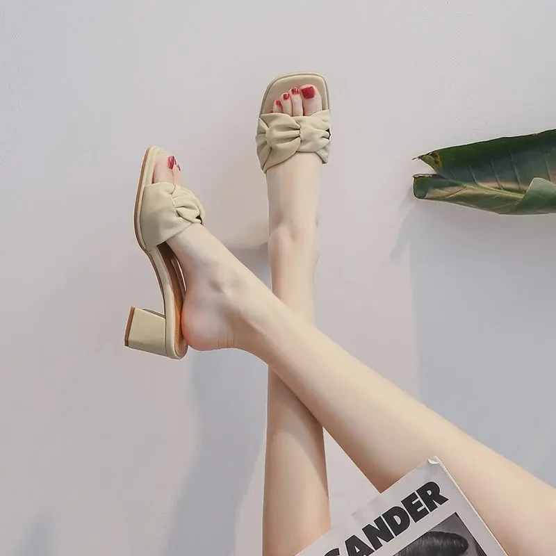 【Z2024】方头凉拖鞋女外穿凉拖新款一字扣2024夏新款时尚一字拖鞋