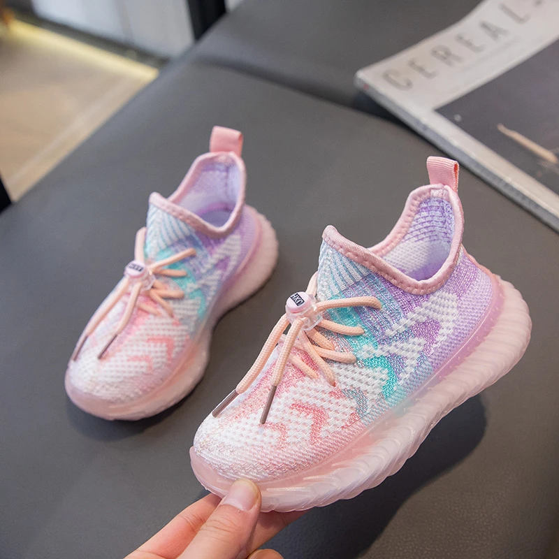 儿童椰子鞋男女童网鞋2024新款女童运动鞋飞织网面透气跑步鞋