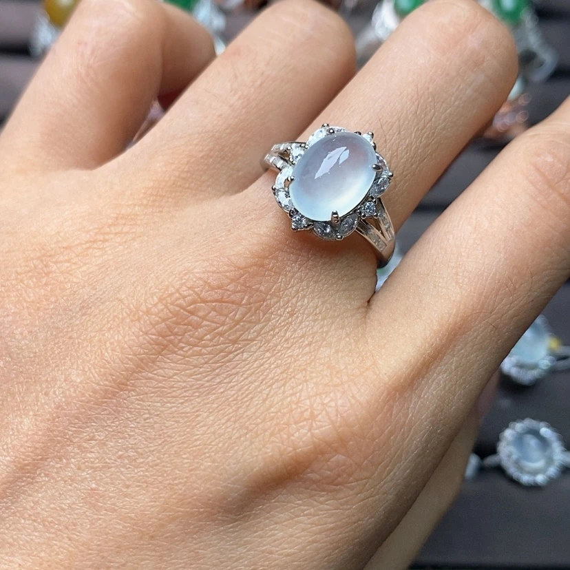 【闪购商品】翡翠戒指银S925镶嵌缅甸