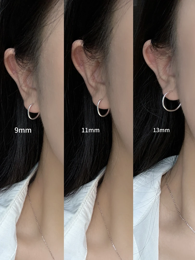 足银耳饰 S999足银养耳洞素银光面耳环睡觉不用摘的小耳扣百搭