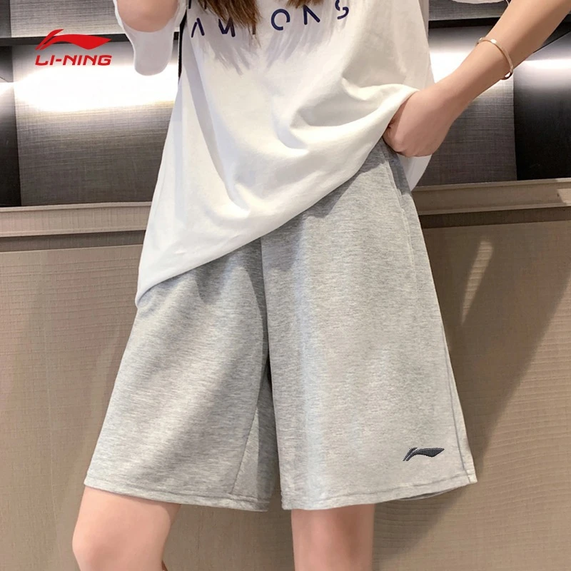 李宁运动短裤女款夏季薄款宽松透气五分百搭潮流运动裤子休闲短裤