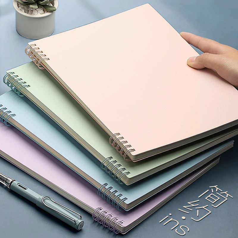线圈笔记本高颜值学生莫兰迪简约侧翻B5PP笔记本学生横线圈记事本
