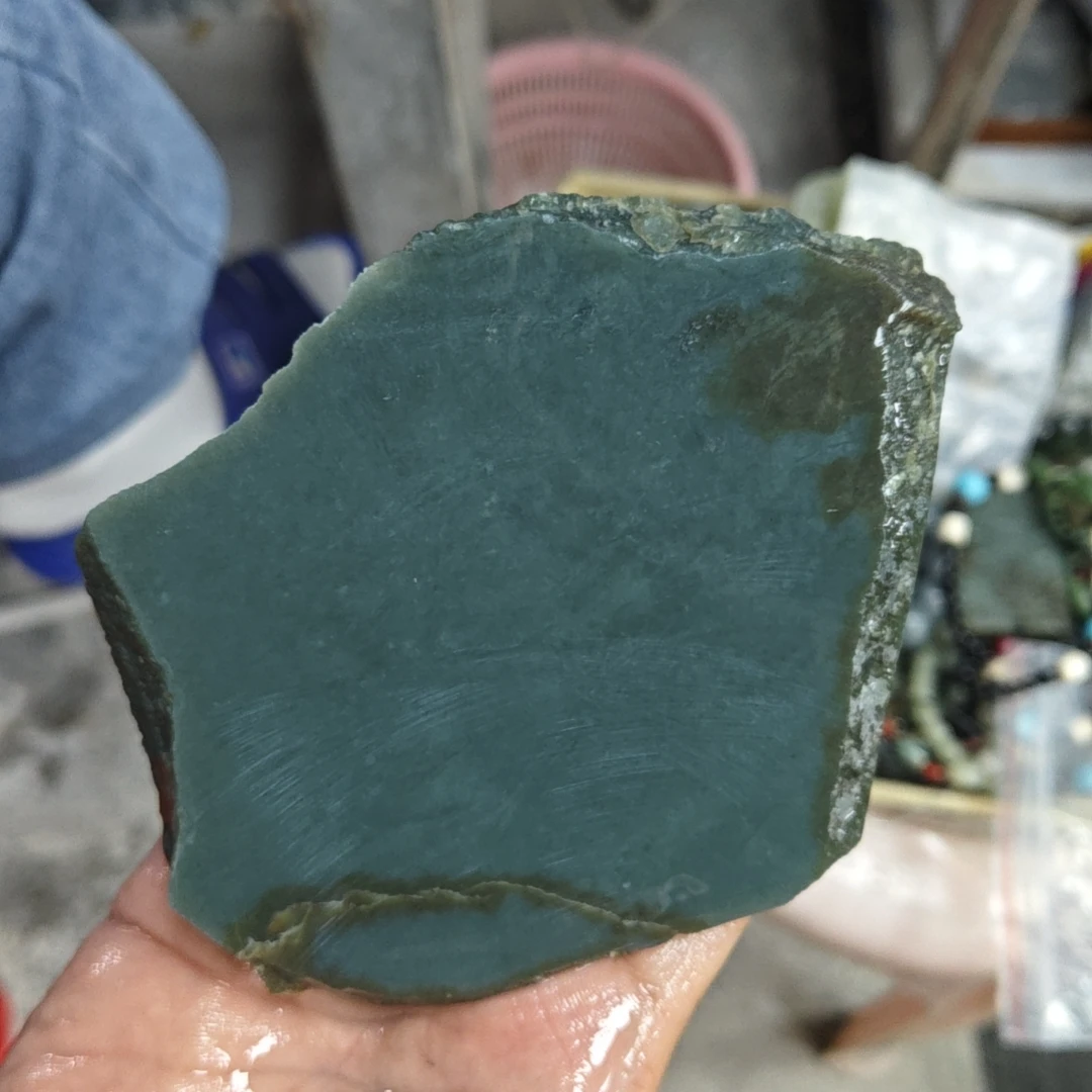 新疆和田玉且末蓝定制手镯  卡14