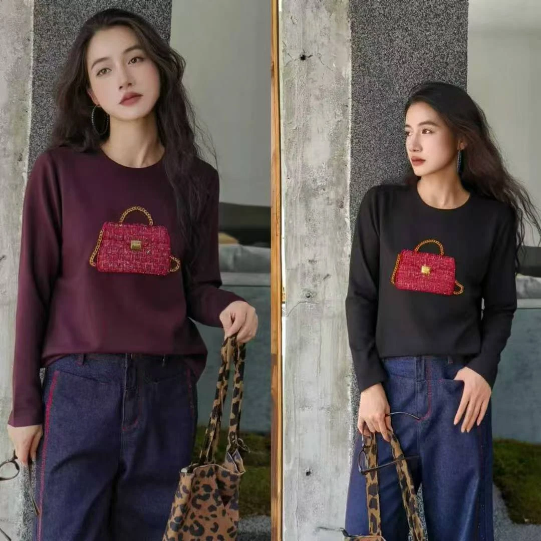 手提包圆领长袖上衣ZBS32313