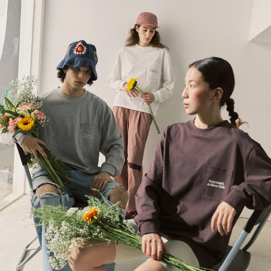 NORYBRAND 24FW通勤简约体育俱乐部印花上衣 宽松纯棉长袖卫衣